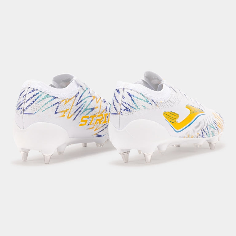 Striker 2402 Soft Ground Football Boot - White/Yellow