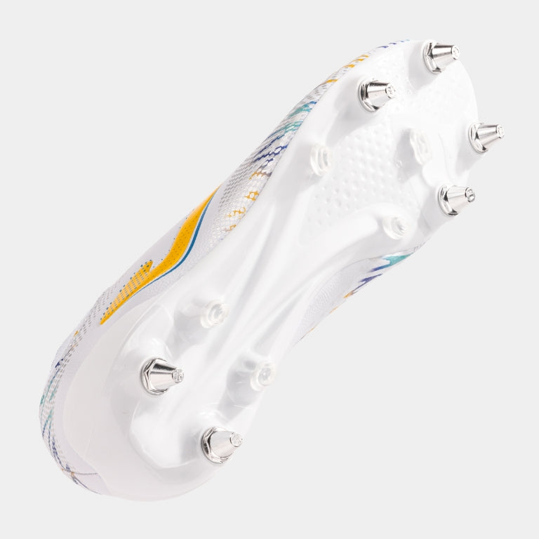 Striker 2402 Soft Ground Football Boot - White/Yellow