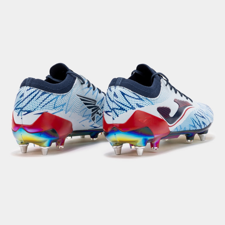 Striker Top 2505 Soft Ground Football Boot - White/Blue