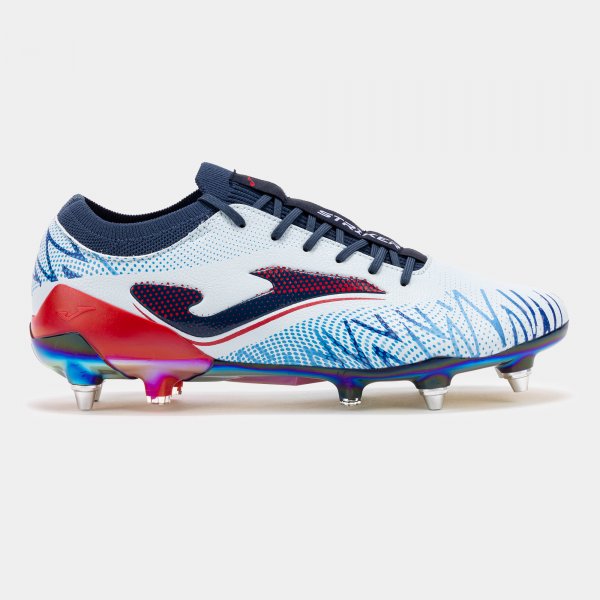 Striker Top 2505 Soft Ground Football Boot - White/Blue