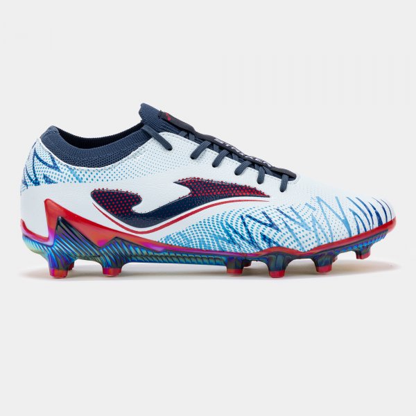 Striker Top 2505 Firm Ground Football Boot - White/Blue