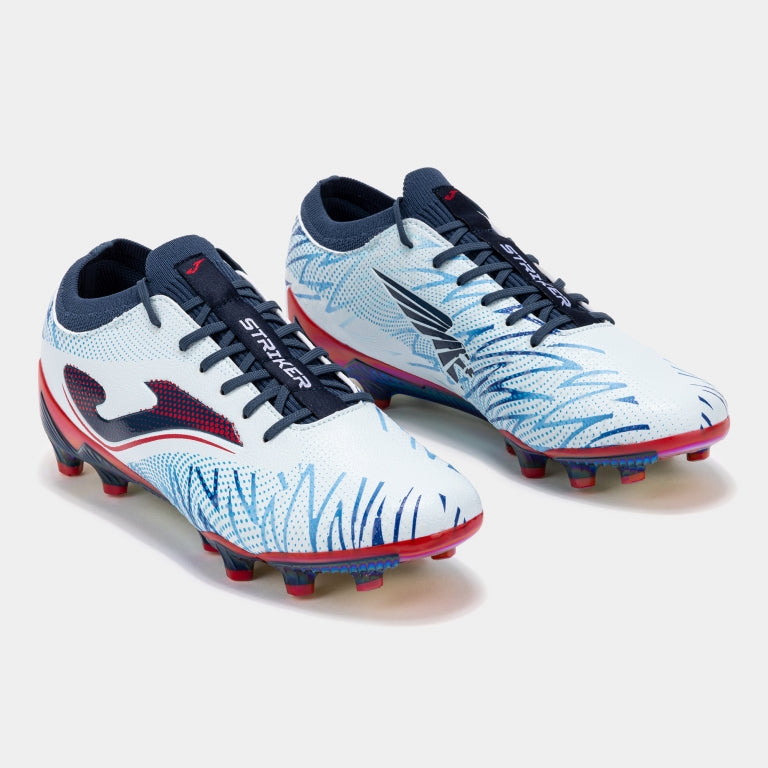 Striker Top 2505 Firm Ground Football Boot - White/Blue