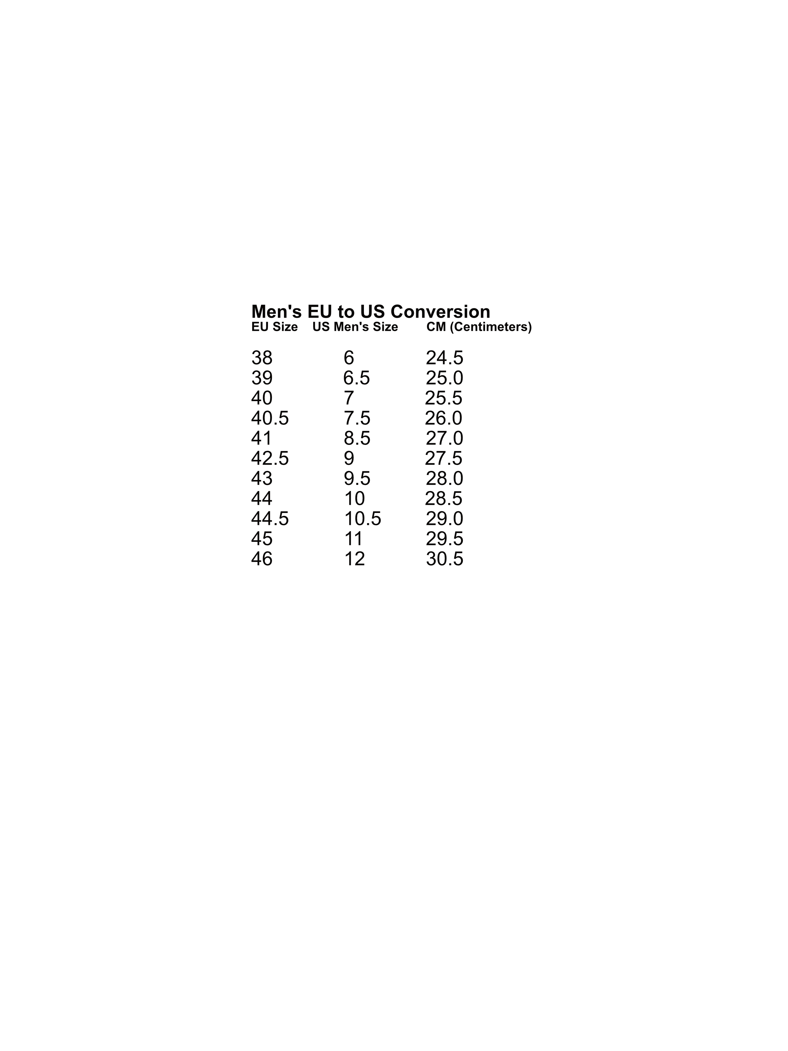 Joma Footwear Size Guide