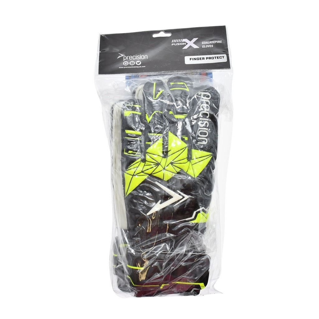 Precision Junior  Fusion X Flat Cut Finger Protect Goalkeeper Gloves