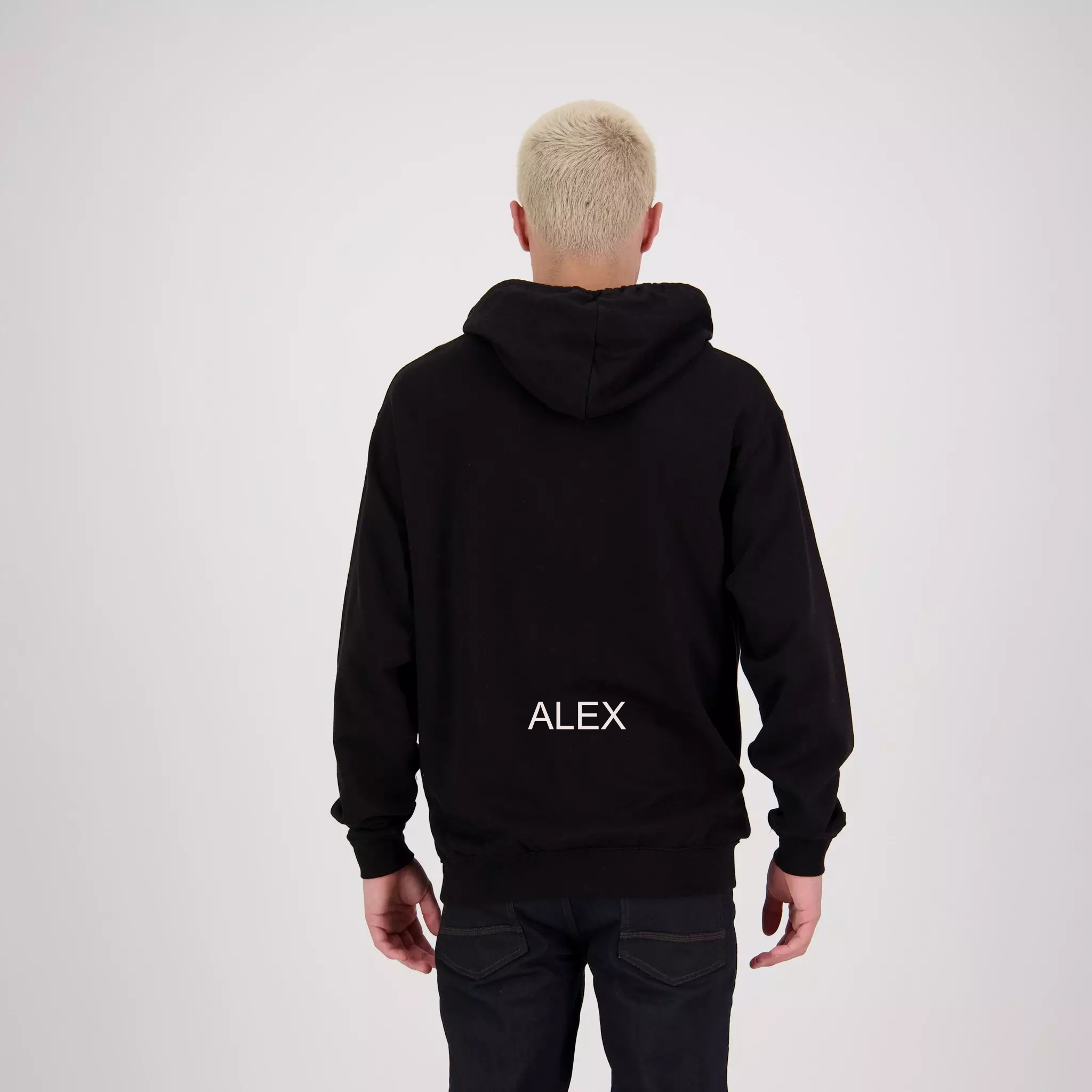 Ngongotaha  Winter Hoodie - black with orange drawstring