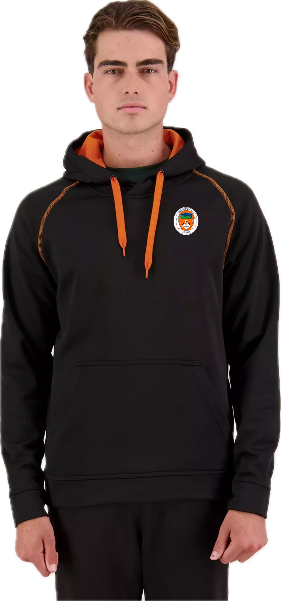 Ngongotaha  Winter Hoodie - black with orange drawstring